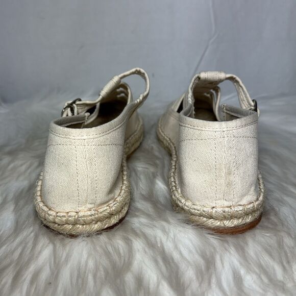Bode Women's NWOT Natural Cotton Canvas Espadrille Cutout Sandals Sz 42 IT - Picture 4 of 7